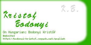 kristof bodonyi business card