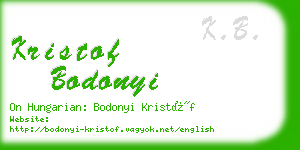 kristof bodonyi business card